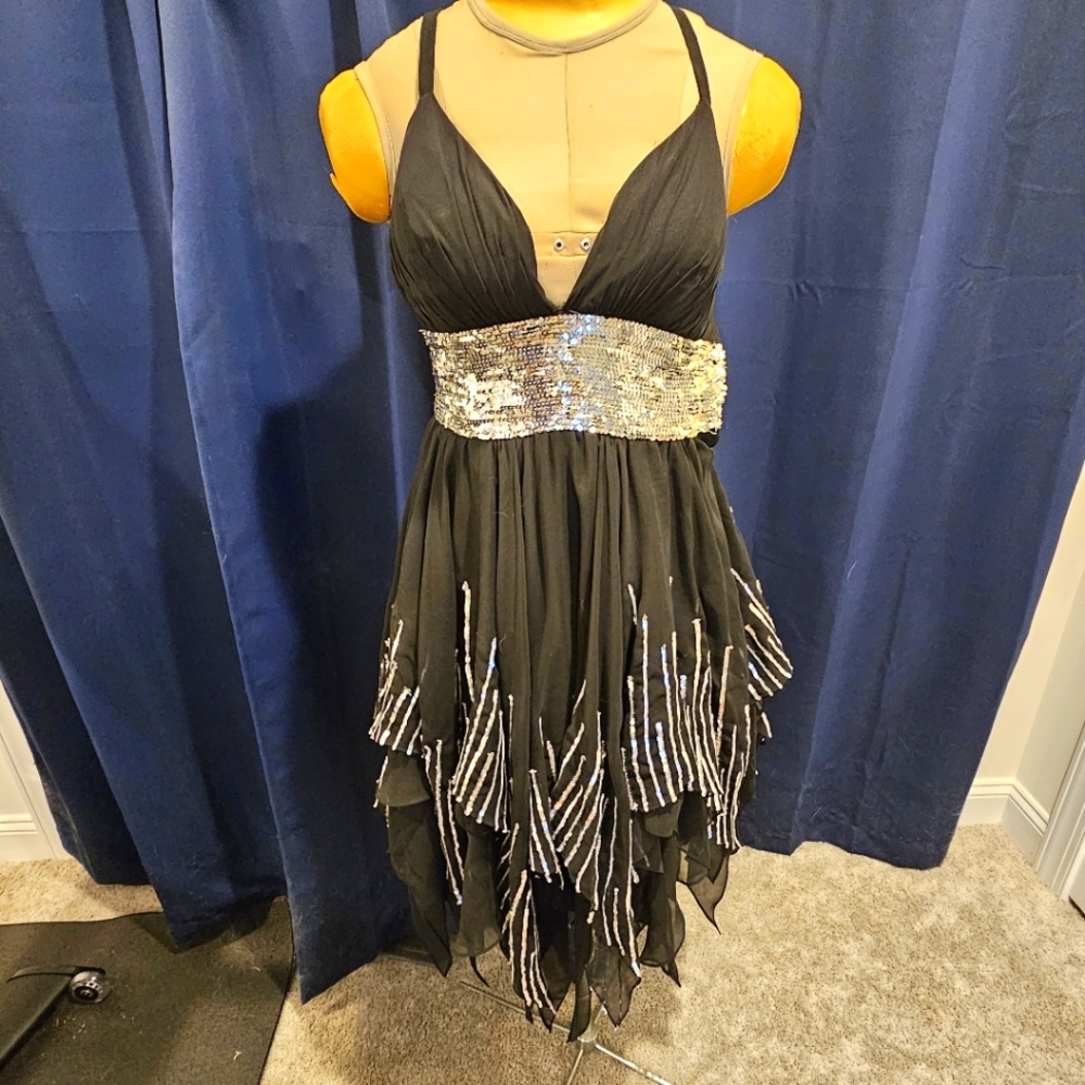 Size 2 Black Sequin Cocktail Dress